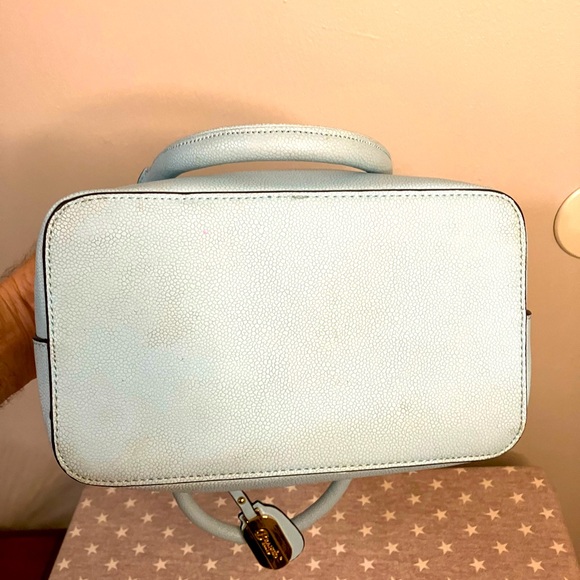 Brangio Hand Bag Medium Tote Purse Baby Blue Italian  Made - Picture 4 of 12